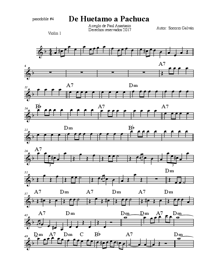 De Huetamoa Pachucapasodoble4trio 2gtr Violin1 mus