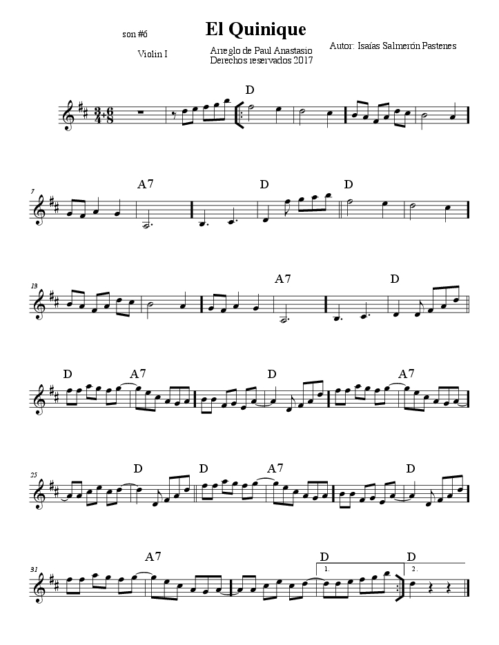 El Cuiniqueson6trio Violin1 mus