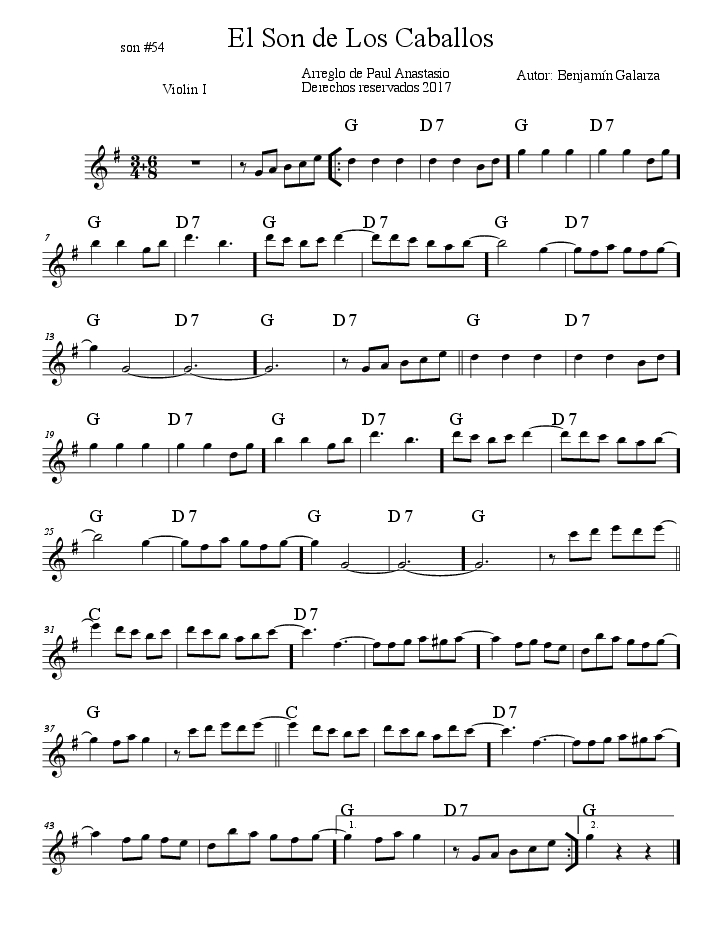 El Sonde Los Caballosson54trio Violin1 mus