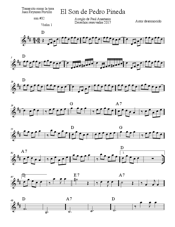El Sonde Pedro Pinedason32trio Violin1 mus