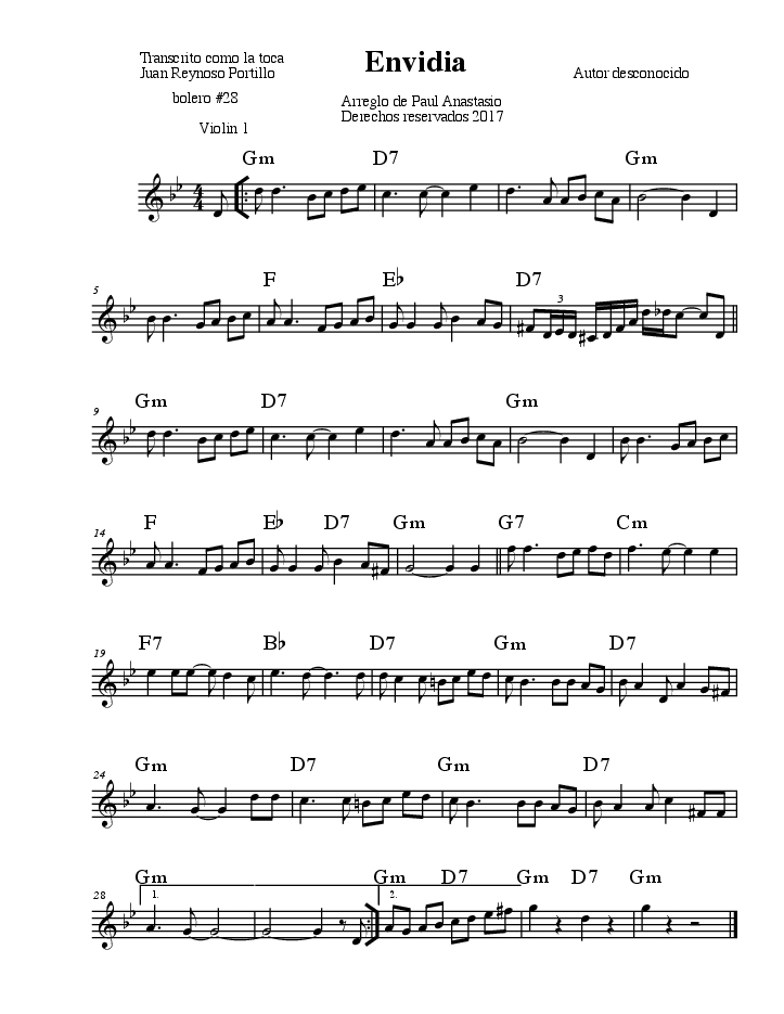 Envidiabolero28trio Violin1 mus