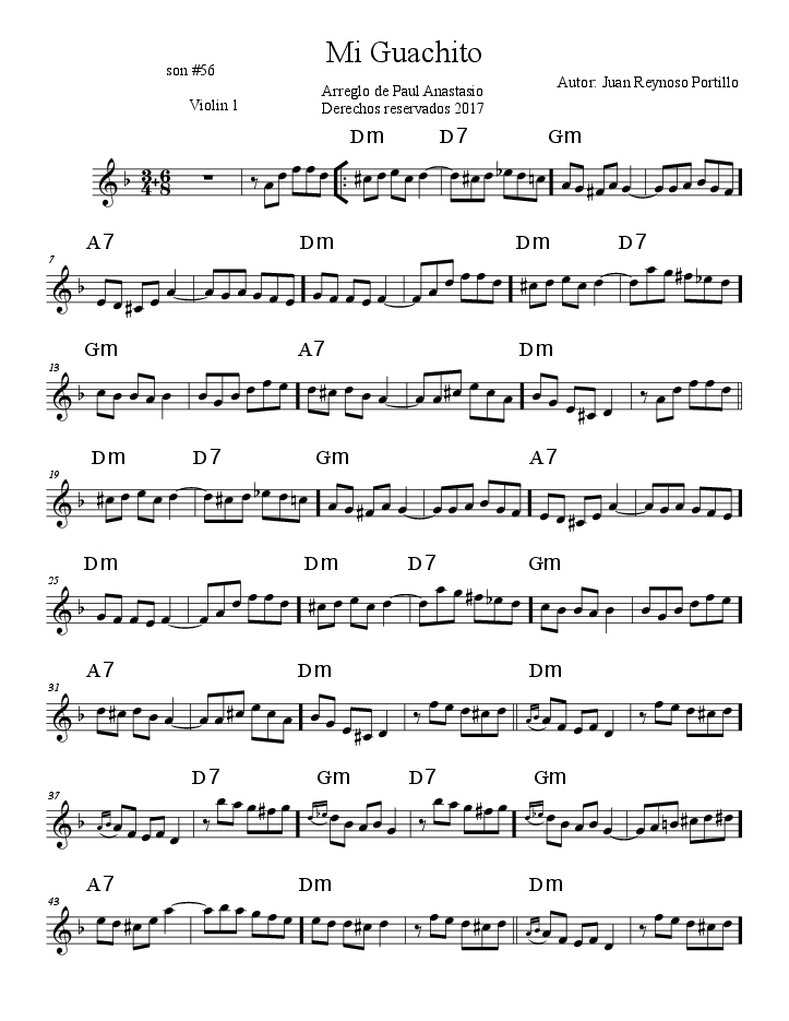 Mi Guachitoson56trio Violin1 mus